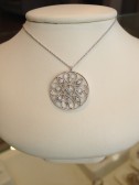 Filigree Diamond Pendant crafted in 14k white gold. A best seller!